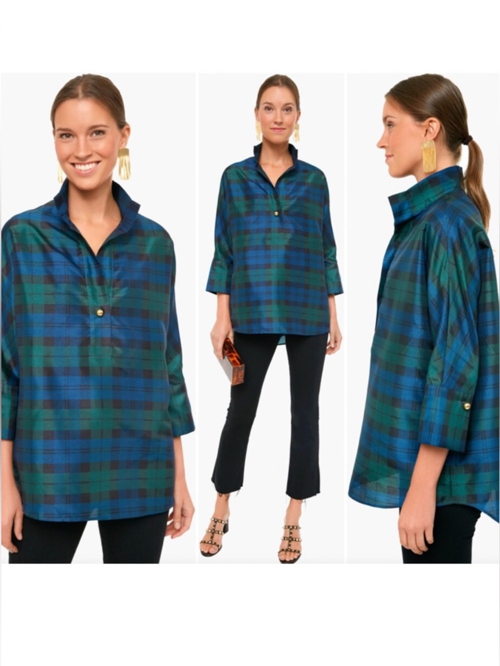 Tuckernuck Blackwatch French Cuff Celine Top